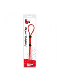 Красное лассо на пенис с двумя бусинами STRETCHY LASSO CAGE - Dream Toys - в Волгограде купить с доставкой
