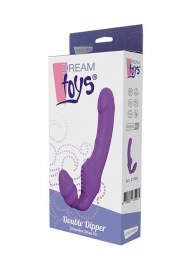 Фиолетовый безремневой вибрострапон DOUBLE DIPPER - Dream Toys - купить с доставкой в Волгограде