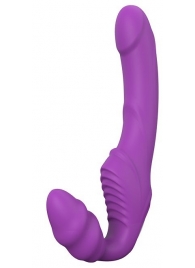 Фиолетовый безремневой вибрострапон DOUBLE DIPPER - Dream Toys - купить с доставкой в Волгограде