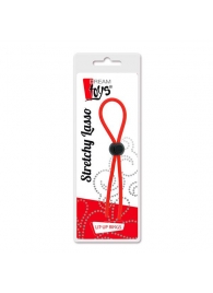 Красное эрекционное лассо с одной бусиной-утяжкой STRETCHY THIN LASSO - Dream Toys - в Волгограде купить с доставкой