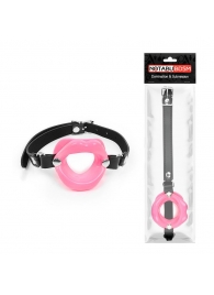 Розовый кляп-губки на черном ремешке - Notabu - купить с доставкой в Волгограде