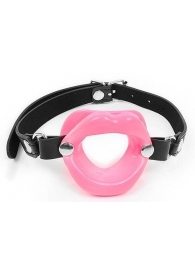 Розовый кляп-губки на черном ремешке - Notabu - купить с доставкой в Волгограде