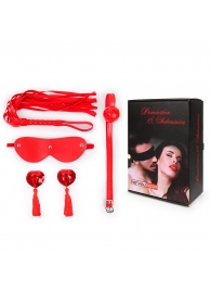 Пикантный набор БДСМ из 4 предметов в красном цвете - Notabu - купить с доставкой в Волгограде