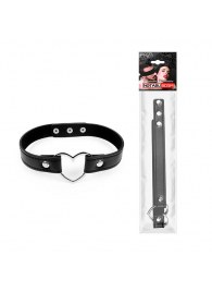 Черный ошейник с сердечком - Notabu - купить с доставкой в Волгограде