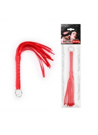 Красная плеть с рукоятью в оплетке - 28 см. - Notabu - купить с доставкой в Волгограде