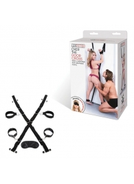 Чёрный набор для фиксации у двери - Lux Fetish - купить с доставкой в Волгограде