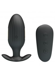 Черная анальная вибропробка с электростимуляцией и пультом ДУ Royal Pleasure - 9,2 см. - Baile - купить с доставкой в Волгограде