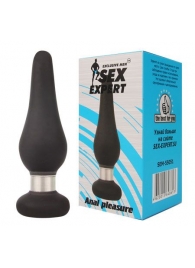 Черная коническая втулка с ограничителем - 10 см. - Sex Expert