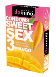 Презервативы для орального секса DOMINO Sweet Sex с ароматом манго - 3 шт. - Domino - купить с доставкой в Волгограде