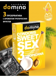 Презервативы для орального секса DOMINO Sweet Sex с ароматом тропических фруктов - 3 шт. - Domino - купить с доставкой в Волгограде