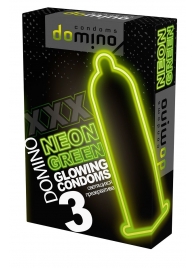 Презервативы DOMINO Neon Green со светящимся в темноте кончиком - 3 шт. - Domino - купить с доставкой в Волгограде
