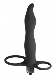 Черная вибронасадка для двойного проникновения Flirtini - 15,9 см. - Lola Games - купить с доставкой в Волгограде