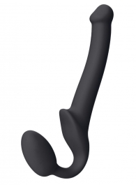 Черный безремневой страпон Silicone Bendable Strap-On S - Strap-on-me - купить с доставкой в Волгограде