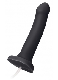 Черный фаллос с имитацией эякуляции Silicon Cum Dildo L - 19,6 см. - Strap-on-me - купить с доставкой в Волгограде