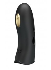 Черная вибронасадка на палец с электростимуляцией Marico - Baile - купить с доставкой в Волгограде