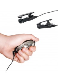 Черные электрические зажимы для сосков Shock Therapy Nipple Clamps - Pipedream - купить с доставкой в Волгограде