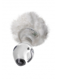 Стеклянная анальная втулка с хвостиком - 9,5 см. - Sexus - купить с доставкой в Волгограде