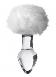 Стеклянная анальная втулка с хвостиком - 9,5 см. - Sexus - купить с доставкой в Волгограде