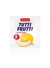 Пробник гель-смазки Tutti-frutti со вкусом сочной дыни - 4 гр. - Биоритм - купить с доставкой в Волгограде