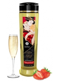 Массажное масло с ароматом клубники и шампанского Romance - 240 мл. - Shunga - купить с доставкой в Волгограде