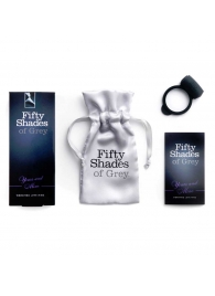 Темно-серое эрекционное кольцо Vibrating Love Ring с вибрацией - Fifty Shades of Grey - в Волгограде купить с доставкой