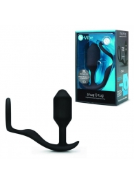 Черное эрекционное кольцо с анальным плагом Snug   Tug - b-Vibe - в Волгограде купить с доставкой