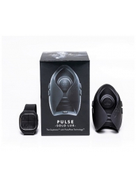Темно-серый инновационный мужской осциллятор PULSE SOLO LUX с пультом ДУ - Hot Octopuss - в Волгограде купить с доставкой
