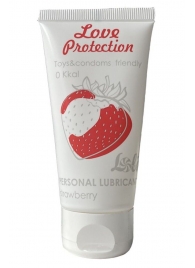 Лубрикант на водной основе с ароматом малины Love Protection Strawberry - 50 мл. - Lola Games - купить с доставкой в Волгограде