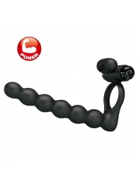 Черная насадка для двойной стимуляции Hercules Penis Sheath III - 15,3 см. - Baile - купить с доставкой в Волгограде