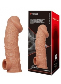 Телесная насадка на фаллос с фиксацией мошонки EXTREME SLEEVE - 15,6 см. - KOKOS - в Волгограде купить с доставкой