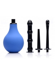 Анальный душ с 3 насадками Premium One-way Valve Anal Douche Set - XR Brands - купить с доставкой в Волгограде