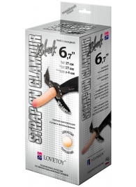 Пояс-трусики с насадкой Glamour - 17 см. - LOVETOY (А-Полимер) - купить с доставкой в Волгограде