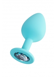 Мятная анальная втулка Brilliant с прозрачным кристаллом - 8 см. - ToyFa - купить с доставкой в Волгограде