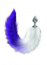 Серебристая анальная пробка с фиолетовым хвостом Galaxy - Lola Games - купить с доставкой в Волгограде