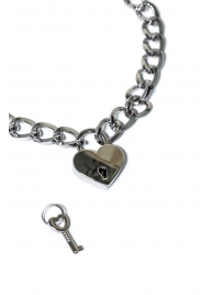 Серебристый ошейник Embrace с ключиком - Lola Games - купить с доставкой в Волгограде