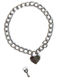 Серебристый ошейник Embrace с ключиком - Lola Games - купить с доставкой в Волгограде