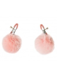 Зажимы на соски Angelic с розовыми меховыми шариками - Lola Games - купить с доставкой в Волгограде