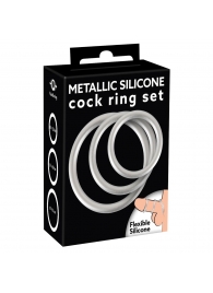 Набор из 3 эрекционных колец под металл Metallic Silicone Cock Ring Set - Orion - в Волгограде купить с доставкой