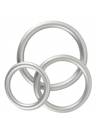 Набор из 3 эрекционных колец под металл Metallic Silicone Cock Ring Set - Orion - в Волгограде купить с доставкой
