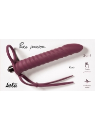 Бордовая вибронасадка для двойного проникновения Rori - 17 см. - Lola Games - купить с доставкой в Волгограде