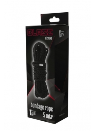 Черная веревка для шибари DELUXE BONDAGE ROPE - 5 м. - Dream Toys - купить с доставкой в Волгограде