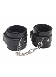 Черные оковы на ноги Obey Me Leather Ankle Cuffs - Chisa - купить с доставкой в Волгограде