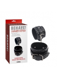 Черные наручники Surrender Wrist Restraints - Chisa - купить с доставкой в Волгограде