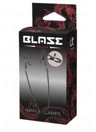 Черные зажимы на соски на цепочке BLAZE DELUXE NIPPLE CLAMPS - Dream Toys - купить с доставкой в Волгограде