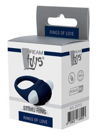 Гладкое синее эрекционное виброкольцо STIMU RING - Dream Toys - в Волгограде купить с доставкой