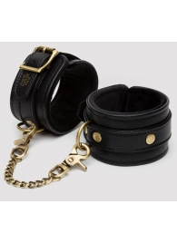 Черные оковы на ноги Bound to You Faux Leather Ankle Cuffs - Fifty Shades of Grey - купить с доставкой в Волгограде