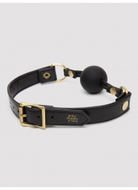 Черный кляп-шар Bound to You Faux Leather Ball Gag - Fifty Shades of Grey - купить с доставкой в Волгограде