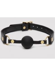 Черный кляп-шар Bound to You Faux Leather Ball Gag - Fifty Shades of Grey - купить с доставкой в Волгограде
