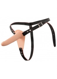 Телесный поясной страпон с вибрацией Vibrating Strap-On - 15,7 см. - Orion - купить с доставкой в Волгограде