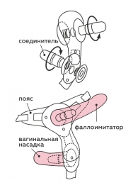 Черный пояс для женщин BEST SELECT с 3 насадками - LOVETOY (А-Полимер) - купить с доставкой в Волгограде